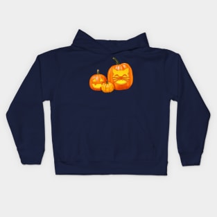 Another Jack-O-Lantern Trio (Blue) Kids Hoodie